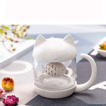 Uus Loominguline Tee Kurn Kass Monkey Tee Infuser Cup Rohi Teekann Teabags Tee & Kohvi Filter Drinkware Jõulud Kingitus