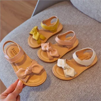 Uus tüdrukute sandaalid suvel 2021 mood vibu princess kingad mitte tõsta pehme ainus tüdruk on avatud sõrme sandaalid