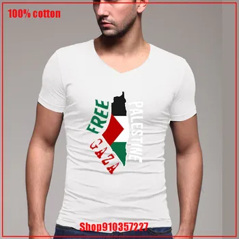 Vaba Palestiina Gaza sektori Palestiina ma Armastan Paletine V-kaelus T-Särk Puuvill Pehme Kõrge Kvaliteedi Tee Tops pluss suurus särk mens tops