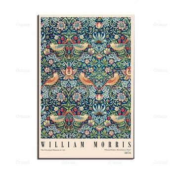 William Morris Näituse Plakat, Victoria Ja Alberti Muuseum, Abstraktne Lõuend Maali Pildid, Lille Plakat Seina Art Plakat