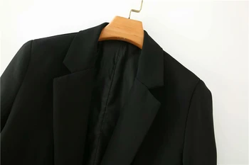 ZXQJ vintage stiilne naiste bleiser 2020 asukoht daamid jakk jakid elegantne naine tahke must sobib tüdrukud stiilne komplekti