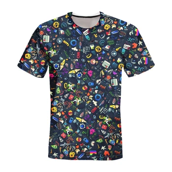 Õlimaal Muster Tshirt 3D Trükkimine T-särk primavera Uute tulijate Meeste Lühikeste varrukatega Kiiresti Kuivav Riided Unisex T-särk