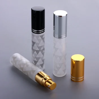100 Tk/Palju 10ml Jäätunud Parfüümi Pudeli klaasi Pihusti Värvilised täpid Alumiinium kork Travel Spray Pudelid