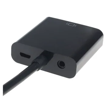 1080P HDMI-VGA-Audio Converter-Adapter USB Power Video Kaabel, Must