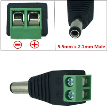 10tk/ 12V mees + naine 2.1x5.5MM 3.5x1.35mm DC power jack plug adapter connector CCTV kaamera roheline