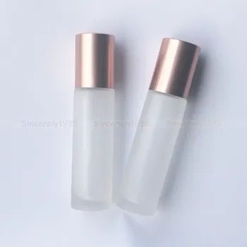 10TK 5ML, 10ML Paks Selge, Rose Gold Pink Klaas eeterlik Õli Rulli Sisse Pudeli Metallist Rull-Palli Parfüümi Aroomiteraapia
