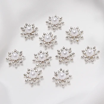 10tk Diamond Flower Pearl sulamist pearl nuppu juuksuri riided mobiiltelefoni juhul kinni Diy peakatted Ehted tarvikud