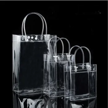10tk PVC plastikust kingitus kotid, millel on käepidemed plastikust veini pakendamise kotid selge käekott pool soosib kott Moe PP Kotid Nuppu