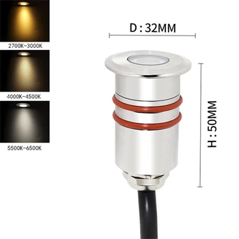 12V 1W 22mm VIINUD Maa Valgus IP67 Maetud Mini Väljas korrus kerge Inground Aed Tee Õue Maastiku Lamp