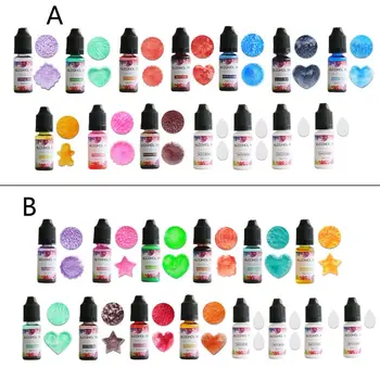 14 Värve 10ML Kunsti Tint Alkoholi Vaik Pigment Kit Vedel Vaik Värvaine Värvi Tint Difusiooni UV-Epoksü Vaik Ehted Tegemine