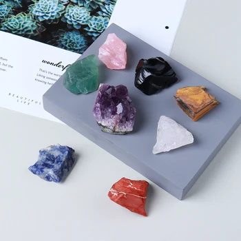 15tk/set Loomulik Värviline kristall kvarts-Ametüst klastri Tšakra kristall kivi Gemstone Mineraal-Näidis Reiki Decor