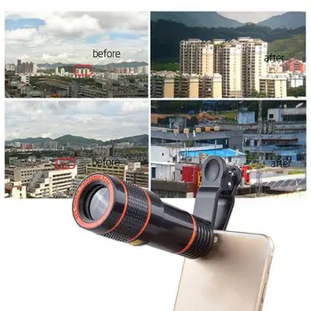 1TK Telefon Kaamera Zoom Lens Kit Universaalne Nr Pimedas Nurgas 12X Suum Optiline Teleskoop Objektiiv-HD Kaamera Telefoto Mobiilne Telefon