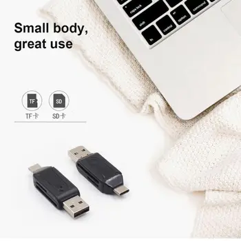 2 In 1 Kaasaskantav Tüüp-c Adapteriga USB OTG Universaalse Micro SD TF-Kaardi Lugeja-Adapter Flash Drive Smart Mälu Tüüp C-Kaardi Lugeja