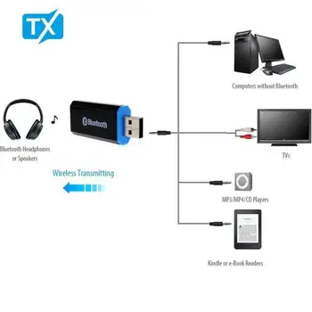 2 In 1 USB Bluetooth Dongle Adapter PC-Speaker Hiirt, Muusika, Audio-Vastuvõtja, Saatja Aptx Ühilduva Bluetooth-5.0