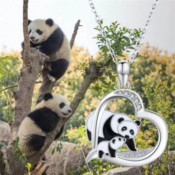 2020. Aasta Uus Mood Panda Bear Kaelakee Südame Ümar Kuju Tsirkoon Kaelakee Naiste Lapse Kingitus Võlu Kaelakee Keti Chokers Krae