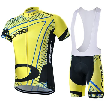 2021 Fluorestseeriv kollane Cycling team Riided Kiire Kuiv Meeste Jalgratas kanda suvel pro Cycling Kampsunid 20D geel pad bike lühikesed püksid komplekt