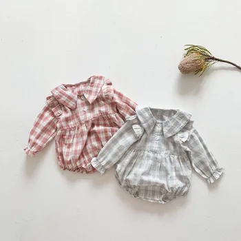 2021 Kevadel Bodysuits beebi kombinesoonid grid laste pikkade varrukatega beebi riided väikelapse tüdruk riided