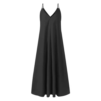 2021 Suvel Naiste OL Kleit Vabaaja Veetmise Spagetid Rihm Must Varrukateta Kleit Jaapani Stiilis Maxi Kleit Vestidos Pluss Suurus