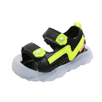 2021 tüdrukute sandaalid uued suve-korea poiss rand kingad LED vilkumine laste beebi sandaalid helendav kingad