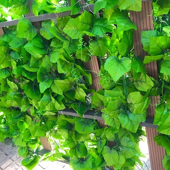 230Cm Roheline Silk Kunstlik Rippuvad Lehed Vanik Taimed Viinamarjalehed Võltsitud Pugeja Rohelust Kodus Pulmapidu Aia Kaunistamiseks
