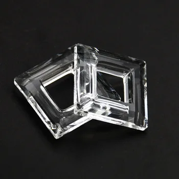 2TK Square Kristallid Prisma Lühter Osa Tarvikud Rant Kardin Suncatcher Decor Rippuvad Ripats Klaasist Kunsti Lihvitud Kristall