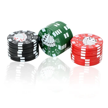 3-kihiline Poker Chip Stiilis Vürtsi Weed Lõikur Sigaret Tarvikud Vidin Tubaka Veski Herb Lõikur Suitsetamise Piibu Tarvikud