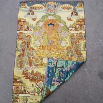 36 tolli Silk tikandid Šākjamuni Buddha Amitabha Tathagata Kaussi Thangka Maalid Seinamaaling