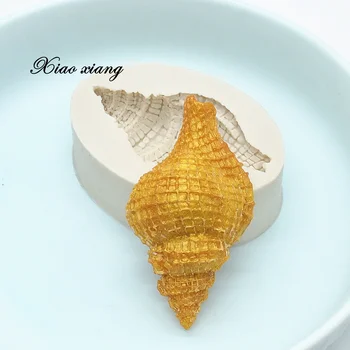 3D Conch Silikoon Kook Vormidesse Küpsetamiseks Fondant Cupcake Saia Kook Kaunistus, Küpsetamine, Tööriistad Conch Käsitsi valmistatud Seep Hallituse M1355