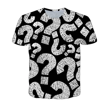 3D Huvitav Küsimus Kaubamärgi Graafiline t-särgid Suvel Moe Isiksuse Meeste t-särk Uus hip-hop Harajuku Lühikese Varrukaga t-särgid