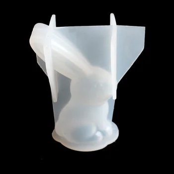 3D pikk kõrv küülik silikoon hallituse DIY fondant, vaht -, kips -, savi, lõhnav küünal, epoksüvaik käsitöö dekoratiivsed hallituse