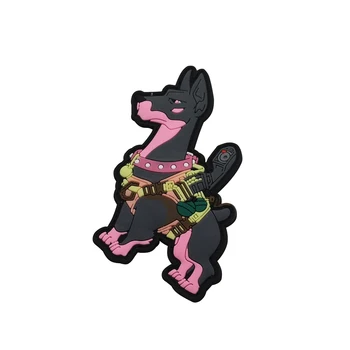 3D PVC Taktikaline Koer Logo Embleem Konks Tagasi Kummist Rõivad Koer Seljakott Patch Plaaster Ikoon, 8*9,5 cm