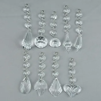 5tk Selge Kristall Helmed Ripats Vanik Lühter Ripub Kardin Kett Kaunistused Koju Pulmapidu Decor Diamond Kardin