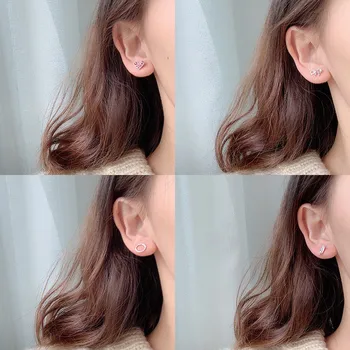 6 Paari Esmaspäevast Laupäevani Kõrvarõngad Naistele Teismelised Tüdrukud Korea Fashion Lihtne Kõrva Trukid Pearl Crystal Kõrvarõngas Komplekt