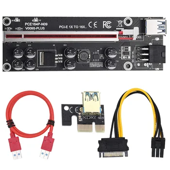 6tk TISHRIC 2021 VER009S Pluss PCI-E PCIE Ärkaja Kaardi 009s PCI Express Adapter Molex 6Pin SATA ja USB 3.0 Kaabel 1X 16X Extender