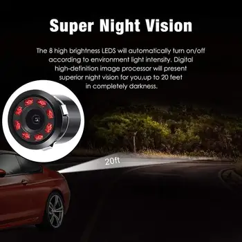8 LED 170 Kraadi Ring Tagasi Üles Kaamerad Auto tahavaate Tagurdamine, Parkimine Öise Nägemise Auto Veekindel Kaamera Jälgida R6E1