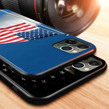 Ameerika ÜHENDRIIKIDE Lipu iPhone 12 11 XS Pro Max Mini-XR-X 8 7 6 6S Pluss 5 SE 2020 Must Kate Telefoni Puhul