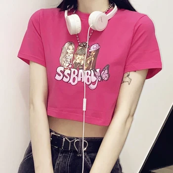Anime Prindi Harajuku goth Naine naiste t-särgid Kawaii Lühike Anime T-Särk HipHop Suvel Naiste Streetwear saagi Tops y2k