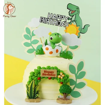 Armas munakoor dinosaurus cartoon Laps Kaunistamiseks Leaf String archesTree Koogikarpides Torukübar Lapsele Sünnipäeva Asjade Küpsetamine Kingitused