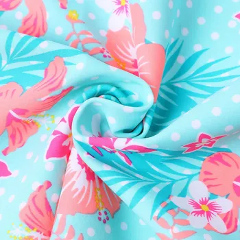 BAOHULU Flower Print Tüdrukute Ujumistrikoo Lapsed Kaks Tükki, Suvel Ujumine Ülikond Beachwear Pikad Varrukad UV Päikese Kaitsva Supelrõivad