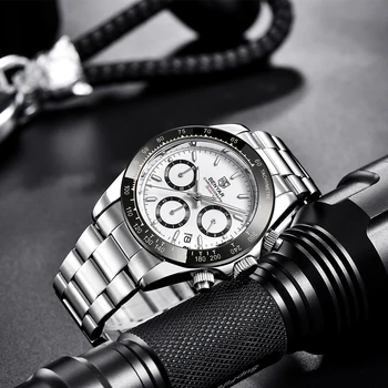 BENYAR Meeste Mood Sport Kronograafi Kellad Veekindel Quartz Watch Meeste Luksuslik Roostevabast Terasest Diver Watch reloj hombre
