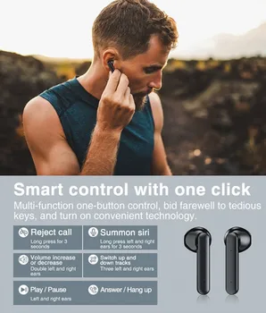 Bluetooth-5.0 Juhtmeta Kõrvaklapid Q5 Digitaalne ekraan TWS Kõrvaklapid Müra Vähendamise Mini-Kõrva-Podi IOS Android Peakomplekt