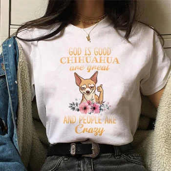 Chihuahua T-Särk Naiste Kawaii Koer Prindi Daamid Tee Tops Mood Loomade 90s Tshirt Esteetiline Cartton Harajuku Naiste T-särk
