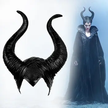 Cosplay Maleficent Kiiver Halloween Witch Sarved Mütsi Pea kandma Maski Peakatted Kiiver Pool Must Kuninganna