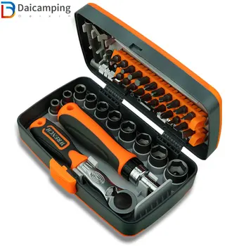 Daicamping 38-In-1 Labor-Saving Ratchet Multi Tööriistad Kruvikeeraja Komplekt Leibkonna Koostisega Tööriistakast Riistvara kruvi Käsi-Tööriistade Komplekti
