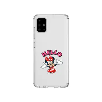 Disney Minnie ja Miki Hiir Õnnelik Anime Stiilis Läbipaistev Telefoni Juhul Kere Samsung Galaxy 50 51 20 71 70 40 30 10 80 E 5