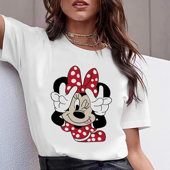 Disney Naiste T-särk Unisex Loominguline Streetwear T-Särk Hot Müük Y2K Moe Riided Mänguline Minnie Graafika Trükitud Tshirt