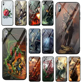 Dungeons and Dragons Karastatud Klaasist Telefon Juhtudel iphone 5 5S SE 2020 6 6S 7 8 plus X-XR, XS 11 12 Pro Max Kest