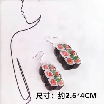 Ebatavaline Lõhe Sushi Jaapani Toitu Rippuvad Kõrvarõngad Naistele Naljakas Mood Mini Toidu Tüdrukud Kõrvarõngad Loominguline Stiilne Kõrvarõngas