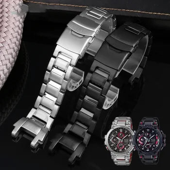 Eest Casio MTG-B1000 Seeria Roostevabast Terasest Watchband Metallist Mehe Äri rihm Watch Vöö Asendamine Hõbe-Must