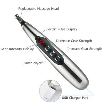 Elektroonilise Nõelravi Pen Impulsi Magnetravi Süvendamine Meridian Pen 3/5 Pea Leevendust Valu Pen Keha Massaaž Energia Pliiats